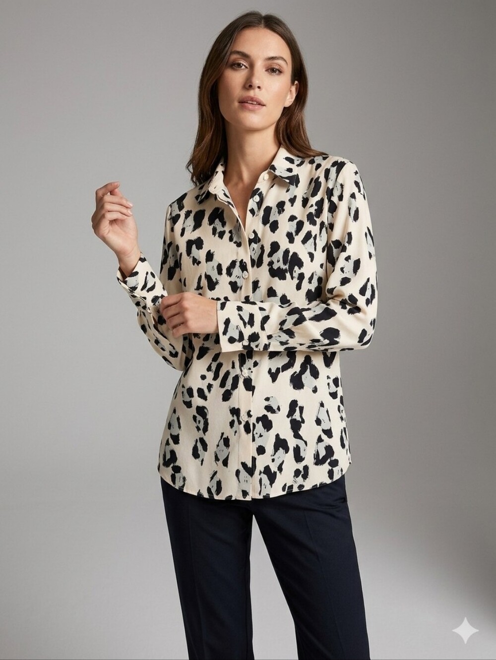 Lafayette 148 Scottie Silk Blouse Small